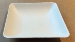 Bagasse square shape tray white