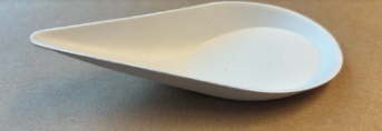 Bagasse spoon shape tray white